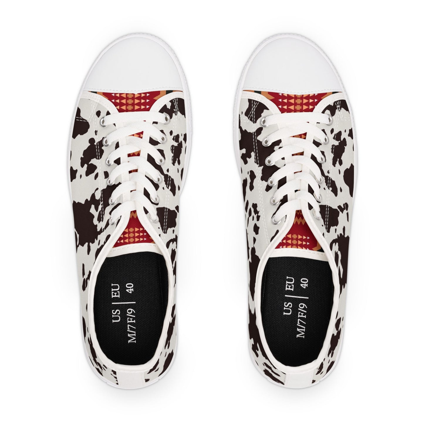 Touch of Aztec Stylish Women's Cow Print Sneakers | Trendy Footwear for Casual Outings, Gifts, Everyday Wear, Fashion Statement