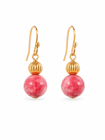 Pink Jade Glow Earrings