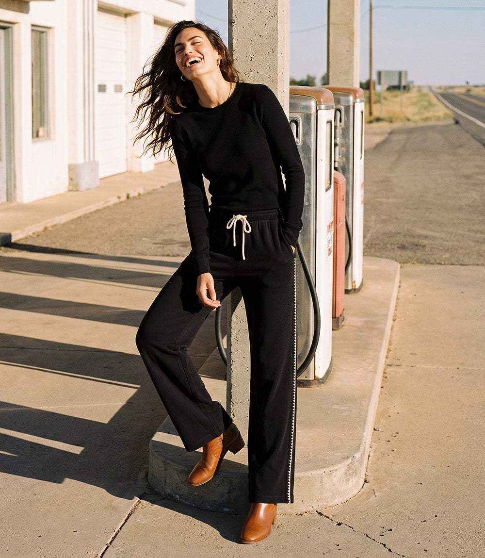 Petite Size Edge Stitch Drawstring Sweatpants