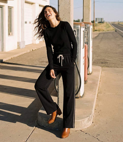 Petite Size Edge Stitch Drawstring Sweatpants