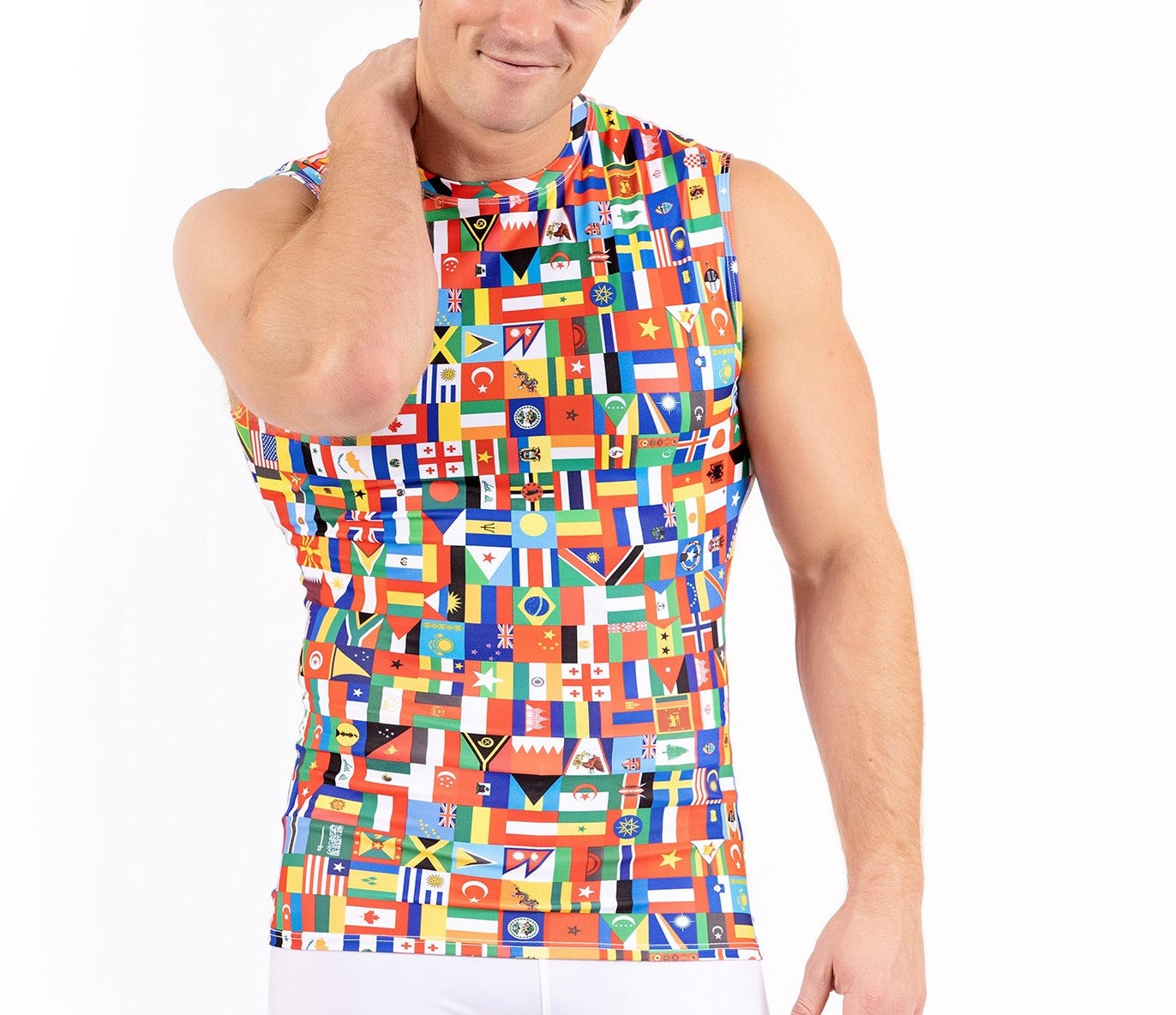 Insta Slim Flags Activewear Sleeveless High Crew Neck 5MAT018