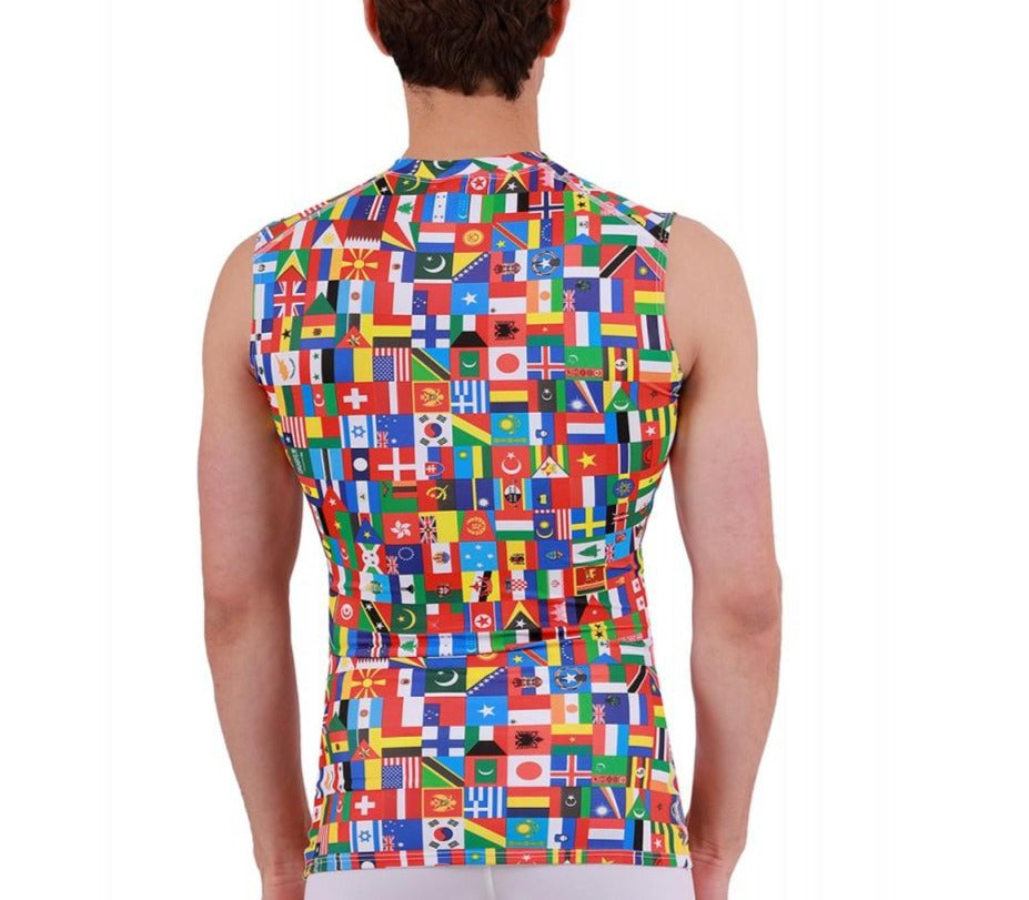 Insta Slim Flags Activewear Sleeveless High V-Neck 5VAT013