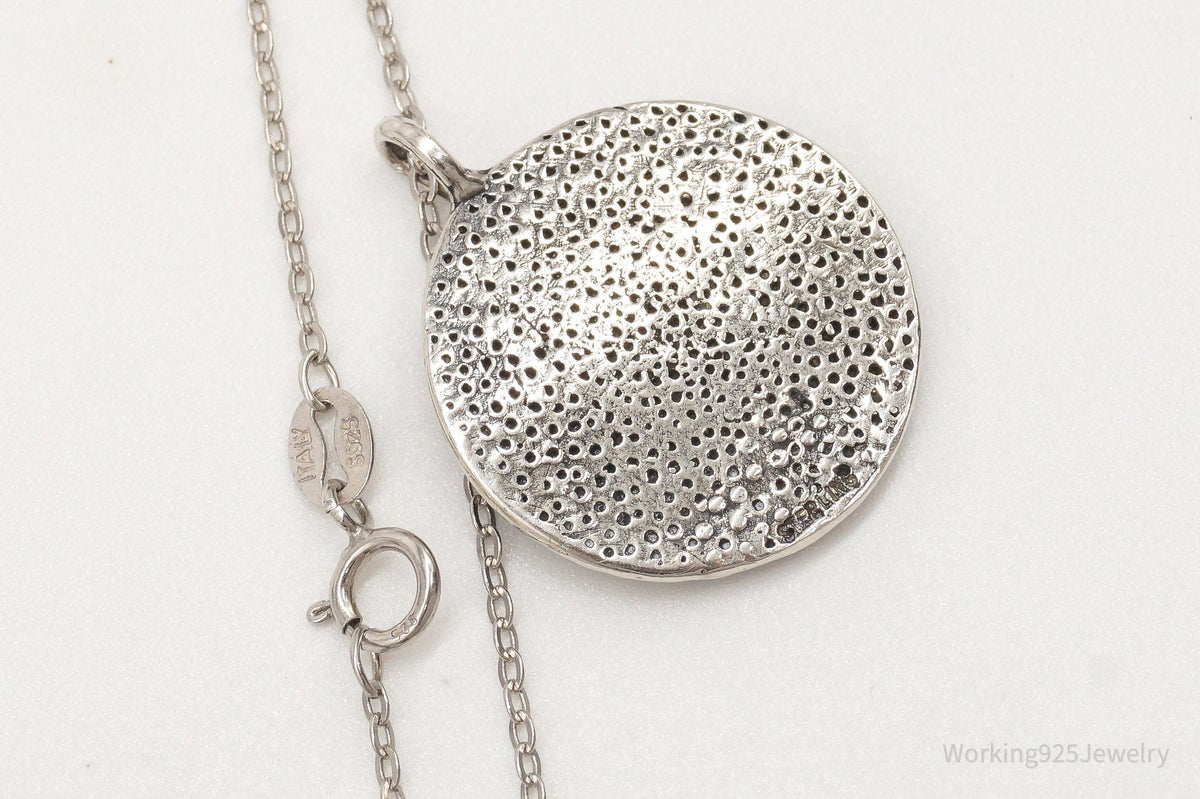Vintage Om Symbol Sterling Silver Necklace
