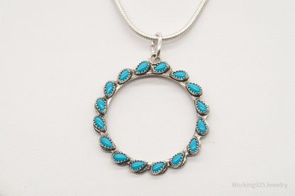 Vintage Native American Turquoise Sterling Silver Necklace