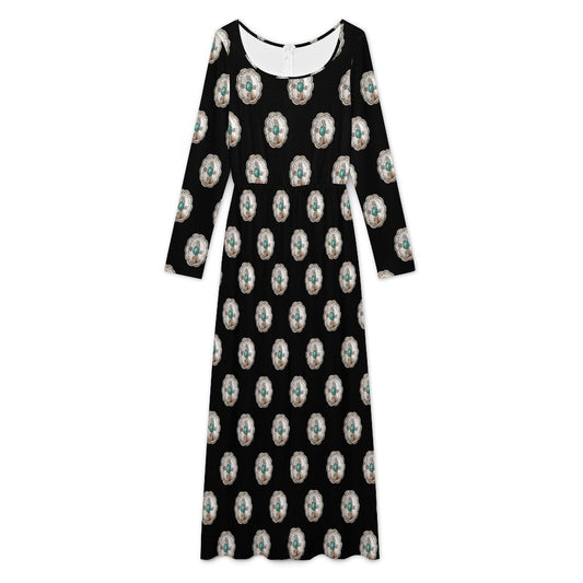 Baha Ranch Turquoise Silver Concho Long Sleeve Jumpsuit