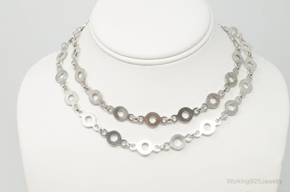 Rare Vintage Norwegian Modernist David Andersen Sterling Silver Necklace