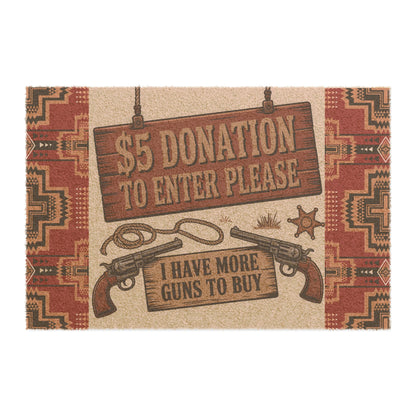 Western-Inspired Doormat, Rustic Entryway Mat, Cowboy Theme Welcome Mat, Home Decor, Fundraiser Donation Sign