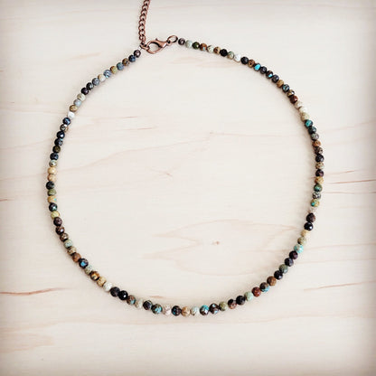Faceted Genuine HuBei Turquoise Beaded Collar Necklace 262s