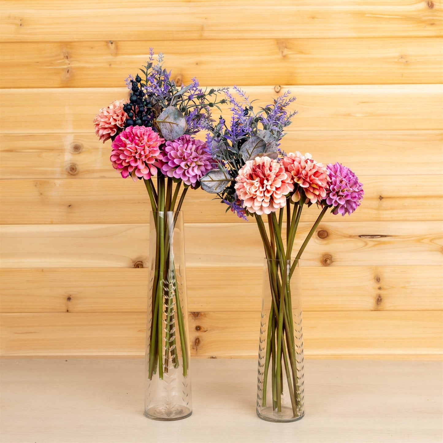 Set of 2 Mixed Zinnia Floral Bouquet