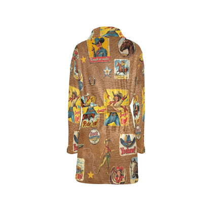 Baha Ranch Vintage Cowgirl Collage Bath Robe