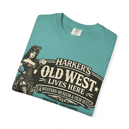 Harker's Old West Saloon T-Shirt —  Old West Lives Here” Vintage Tee