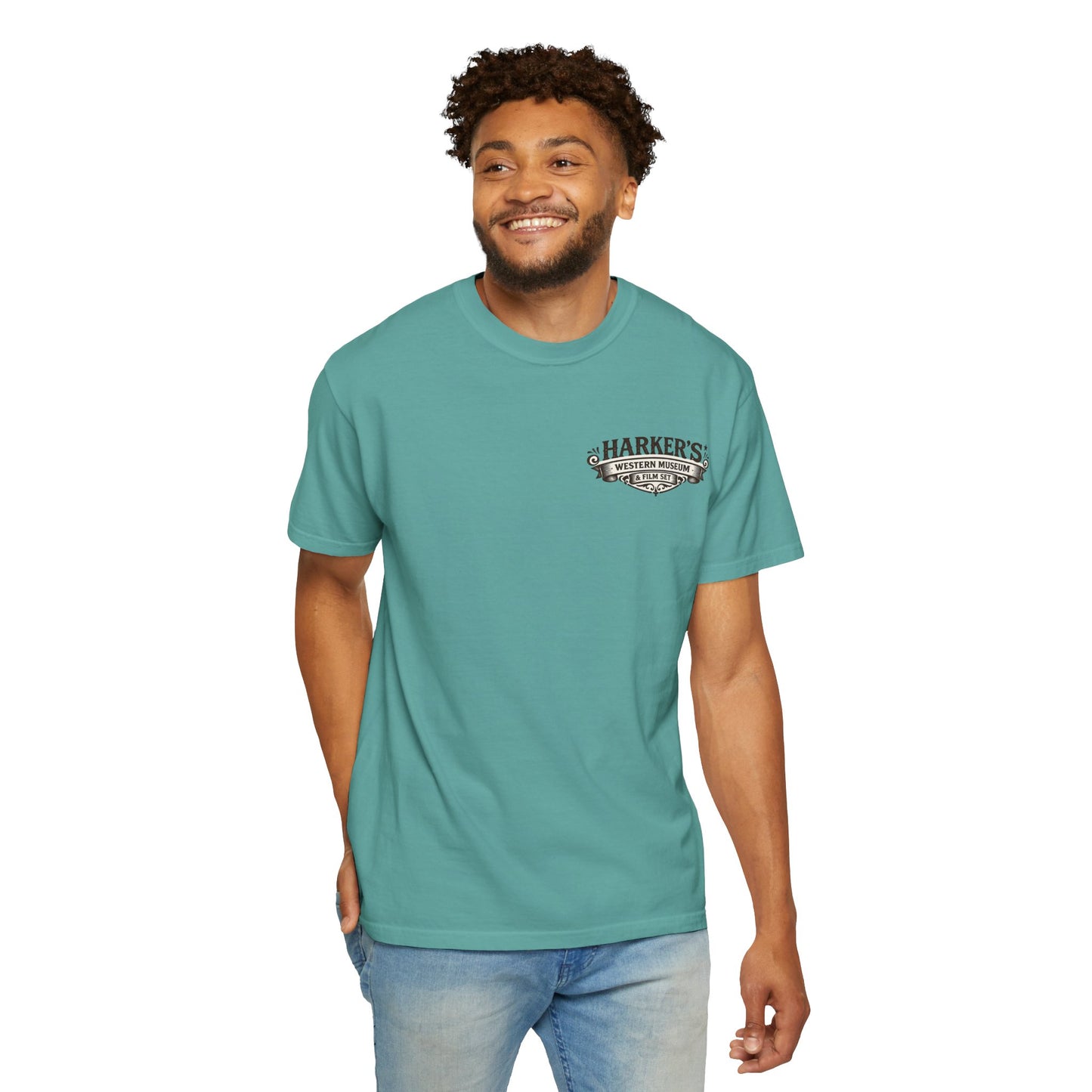 Harker's Gambler Unisex T-Shirt — “Harker’s Old West Lives Here” Vintage Western Tee