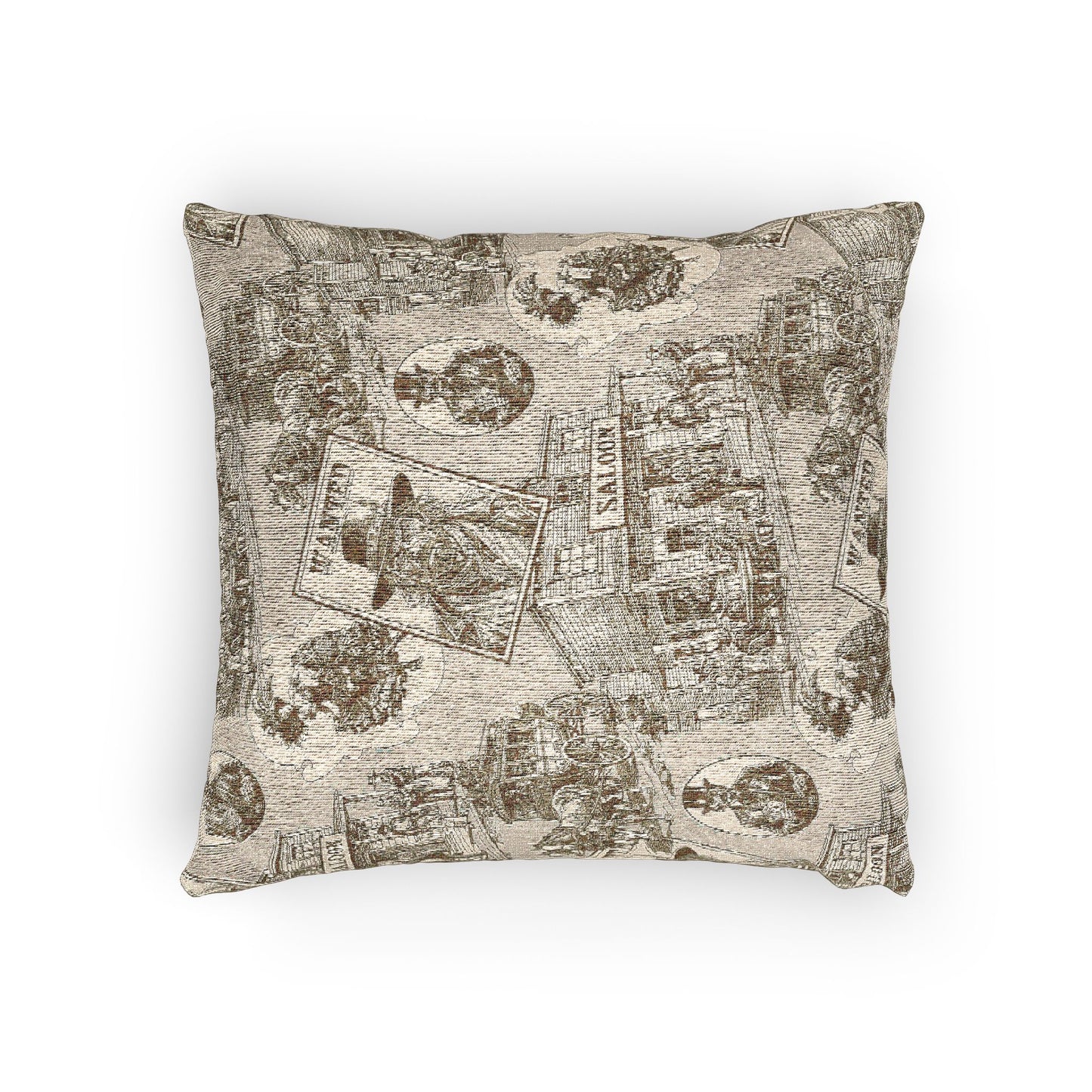 Old West Artistic Woven Pillow for Cozy Living Spaces, Housewarming Gift, Boho Decor, Eco-Friendly Cushion, Home Accent for All Seasons