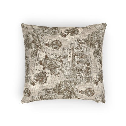 Old West Artistic Woven Pillow for Cozy Living Spaces, Housewarming Gift, Boho Decor, Eco-Friendly Cushion, Home Accent for All Seasons