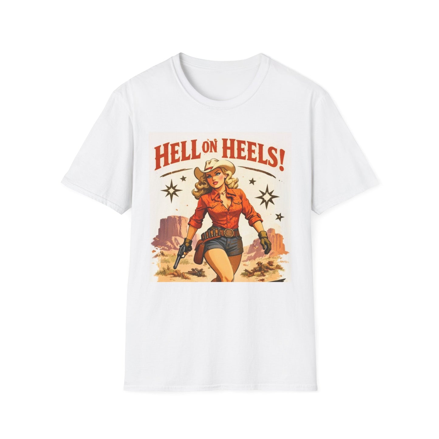 Hell on Heels Vintage Cowgirl T-Shirt Top