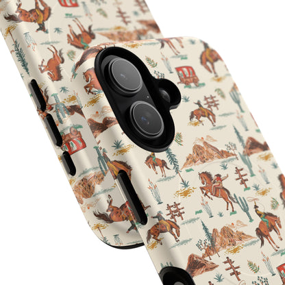 Western Cowboy Pattern Tough Magnetic Phone Case