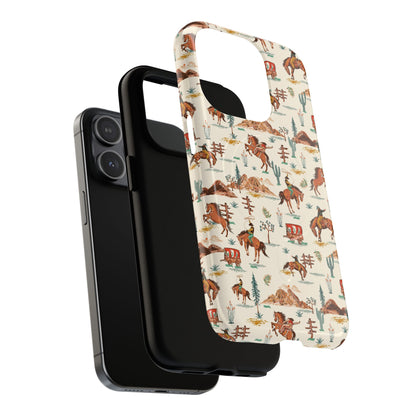 Western Cowboy Pattern Tough Magnetic Phone Case
