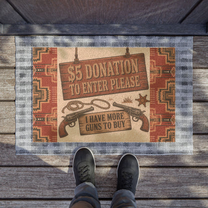 Western-Inspired Doormat, Rustic Entryway Mat, Cowboy Theme Welcome Mat, Home Decor, Fundraiser Donation Sign