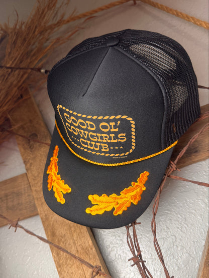 Good Ol’ Cowgirls Club Black & Gold Trucker