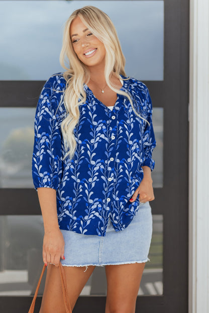 Miley Bracelet Sleeve Notched Blouse