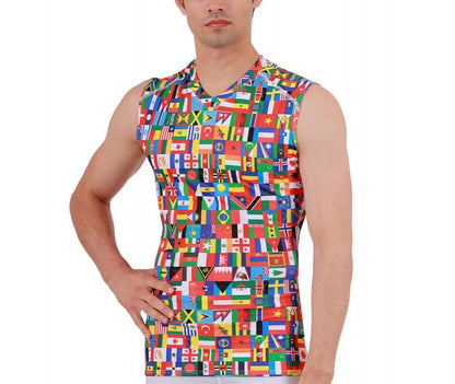 Insta Slim Flags Activewear Sleeveless High V-Neck 5VAT013