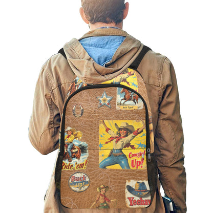 Vintage Cowgirl Collage Backpack