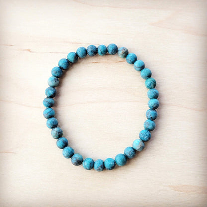Natural American Turquoise Stretch Beaded Bracelet 811c