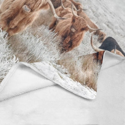 Highland Cow Throw Blanket Ultra-Soft Micro Fleece Blanket 60" x 80" Made in America