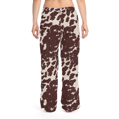 Chic Cow Print Women's Pajama Pants, Cozy Sleepwear, Lounge Wear, Gift for Her, Relaxation Pants, Trendy Bedding Essentials