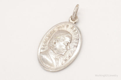 Antique Italian Pope Vatican Sanctvs Pivs Silver Pendant