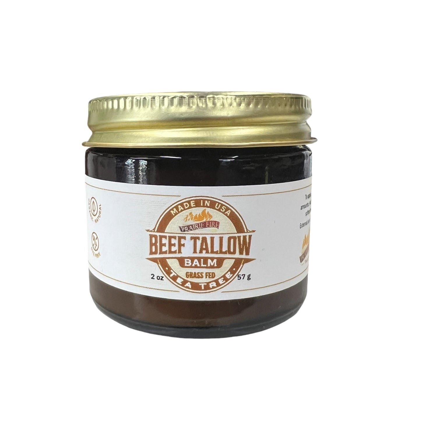 Grass Fed Beef Tallow Balm - 2 oz - Grown and Made in USA - Organic Grass Fed and Finished Tallow - Moisturizing Skin Care