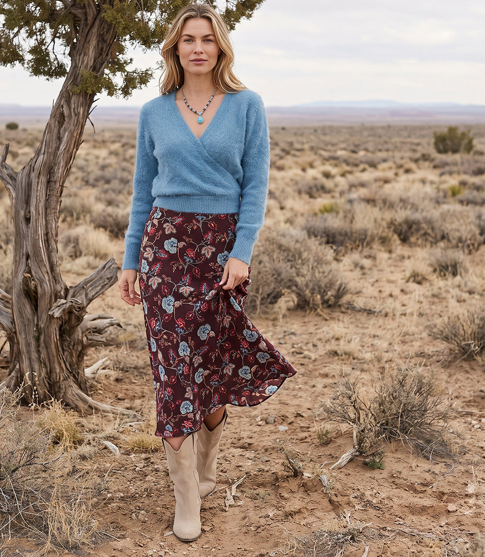 Bias Cut Midi Skirt