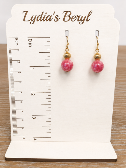Pink Jade Glow Earrings