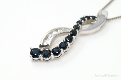 Designer Alwand Vahan Sapphire Cubic Zirconia Sterling Silver Necklace