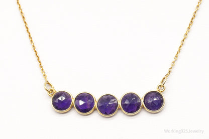 Vintage Amethyst Gold Vermeil Sterling Silver Necklace