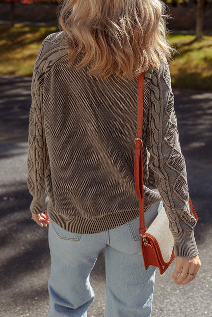 Aria Knit Sleeve Casual Sweater