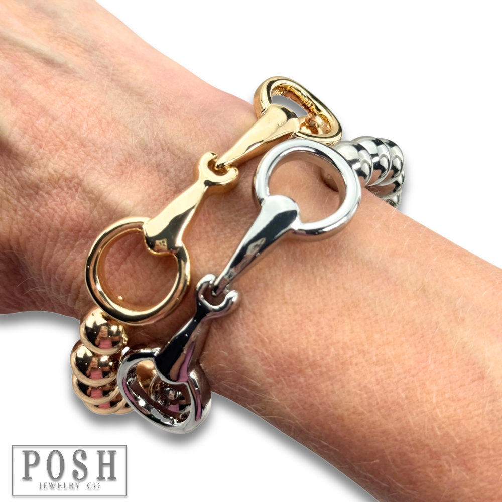 Equestrian charm beaded bracelet