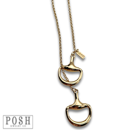 Equestrian snaffle bit lariat necklace