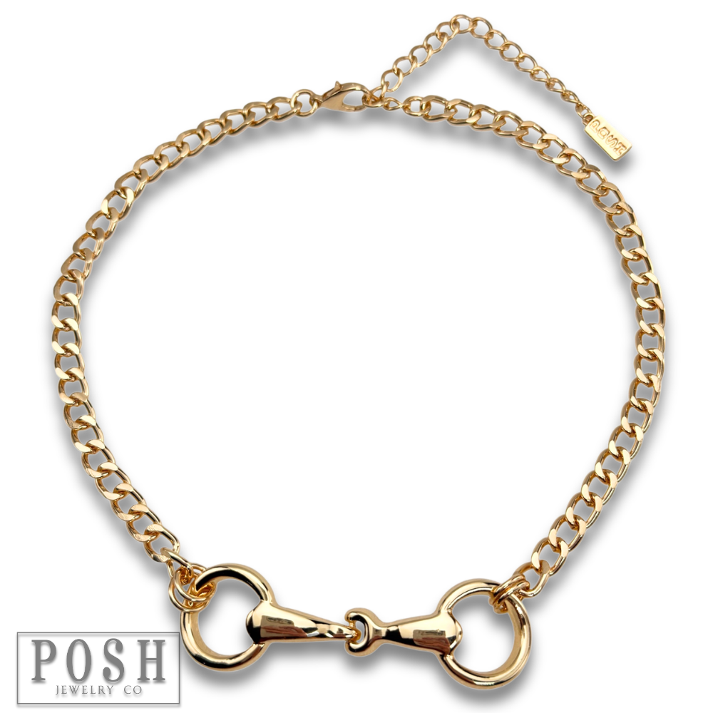 Equestrian snaffle choker necklace