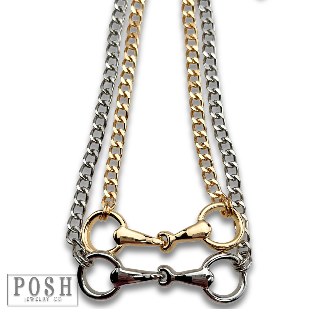 Equestrian snaffle choker necklace