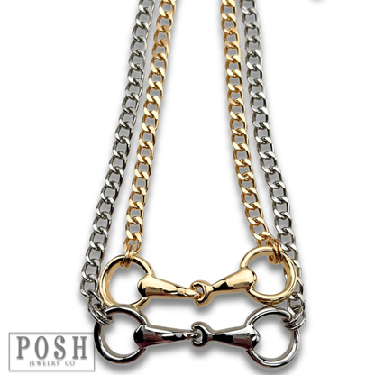 Equestrian snaffle choker necklace