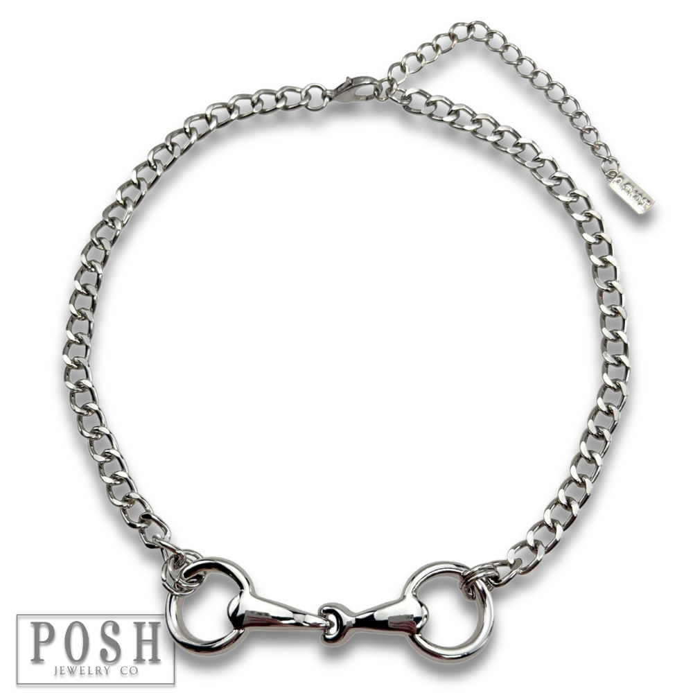 Equestrian snaffle choker necklace