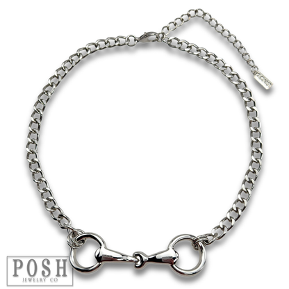 Equestrian snaffle choker necklace