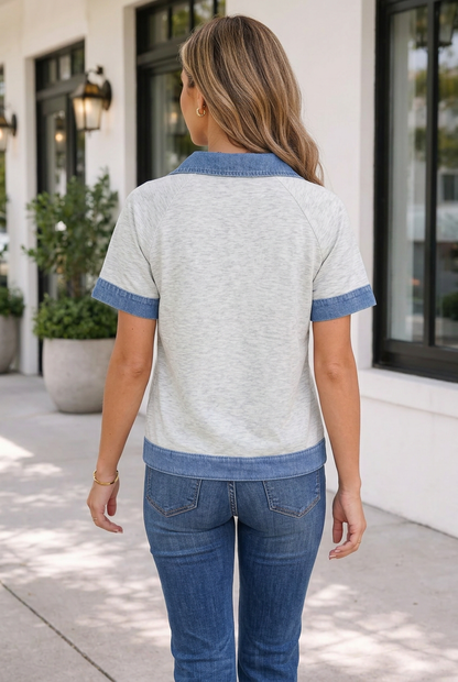Mckayla Cuffed Short Sleeve Top