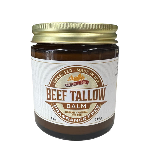 Grass Fed Beef Tallow Balm - 4 oz - Made in USA - Organic Grass Fed and Finished Tallow - Moisturizing Skin Care