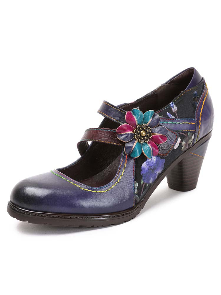 Veda Hand Embossed Leather Shoes