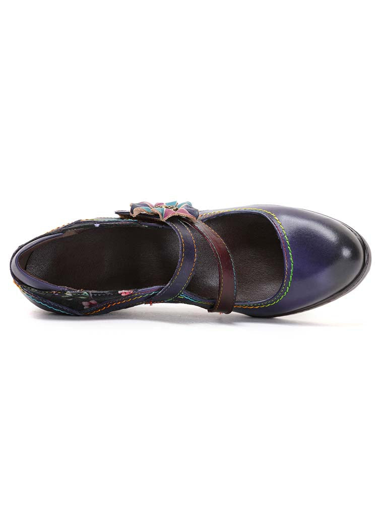 Veda Hand Embossed Leather Shoes