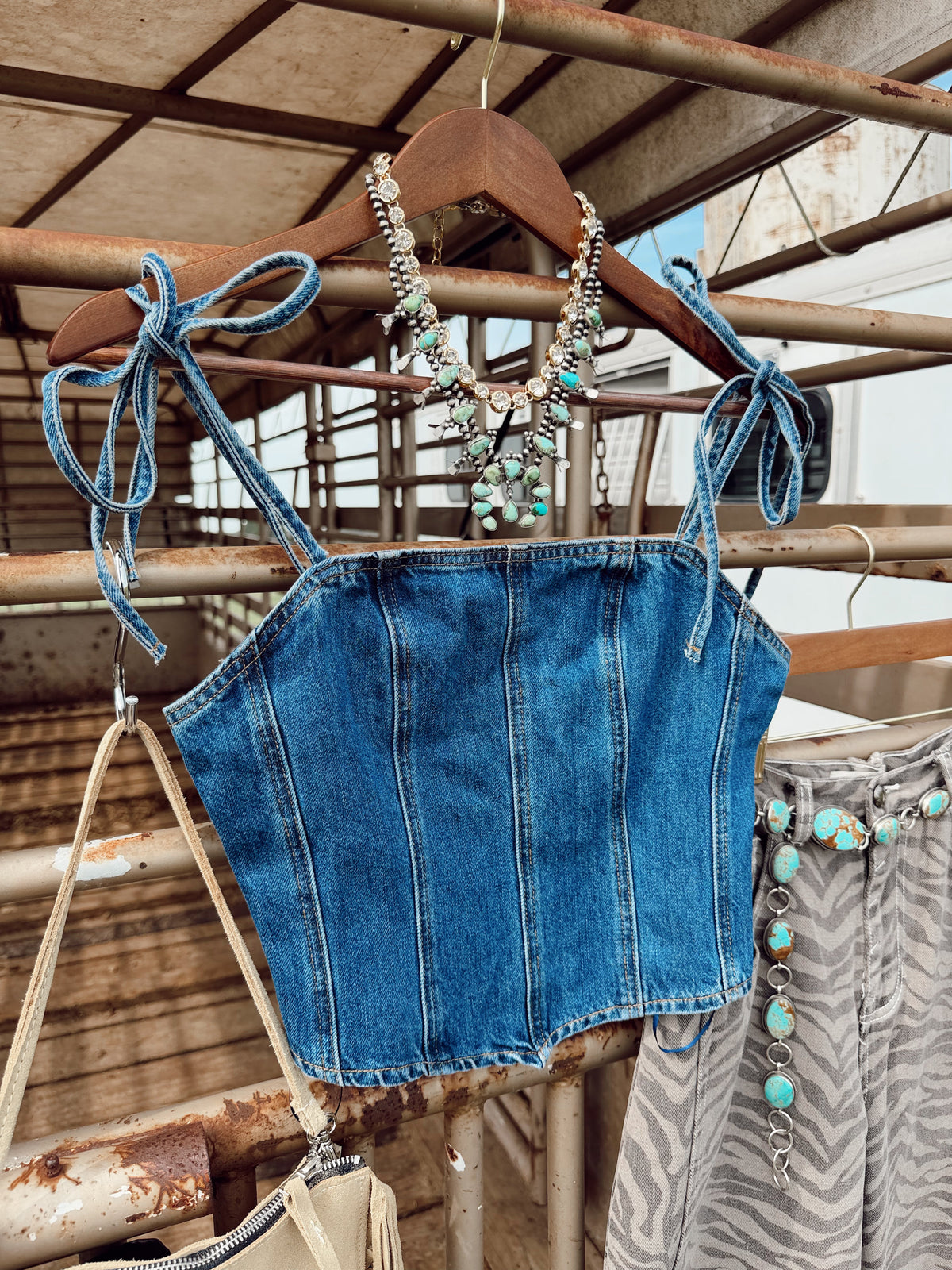 The Dumas Denim Corset Top