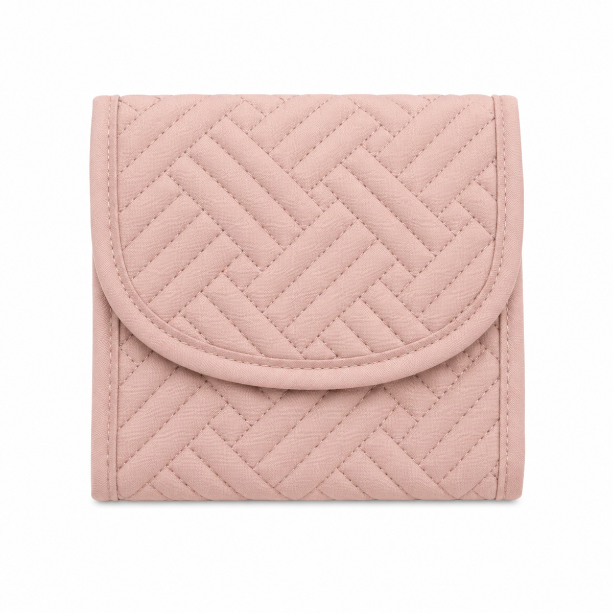 Blush Quilted Travel Jewelry Organizer