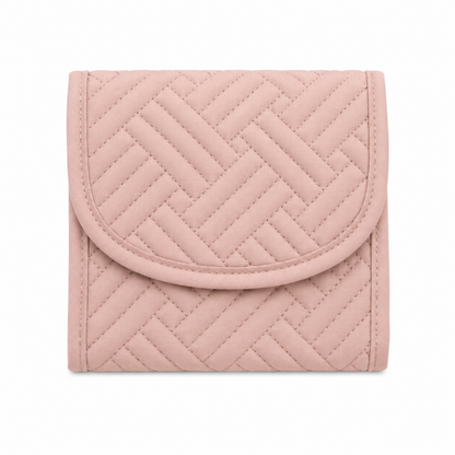 Blush Quilted Travel Jewelry Organizer